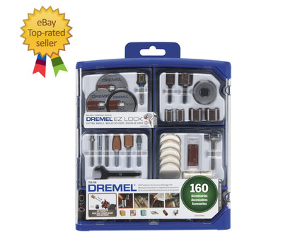160-Piece Rotary Tool Accessory Kit with EZ Lock Technology - 1/8'' Shank - Cutti