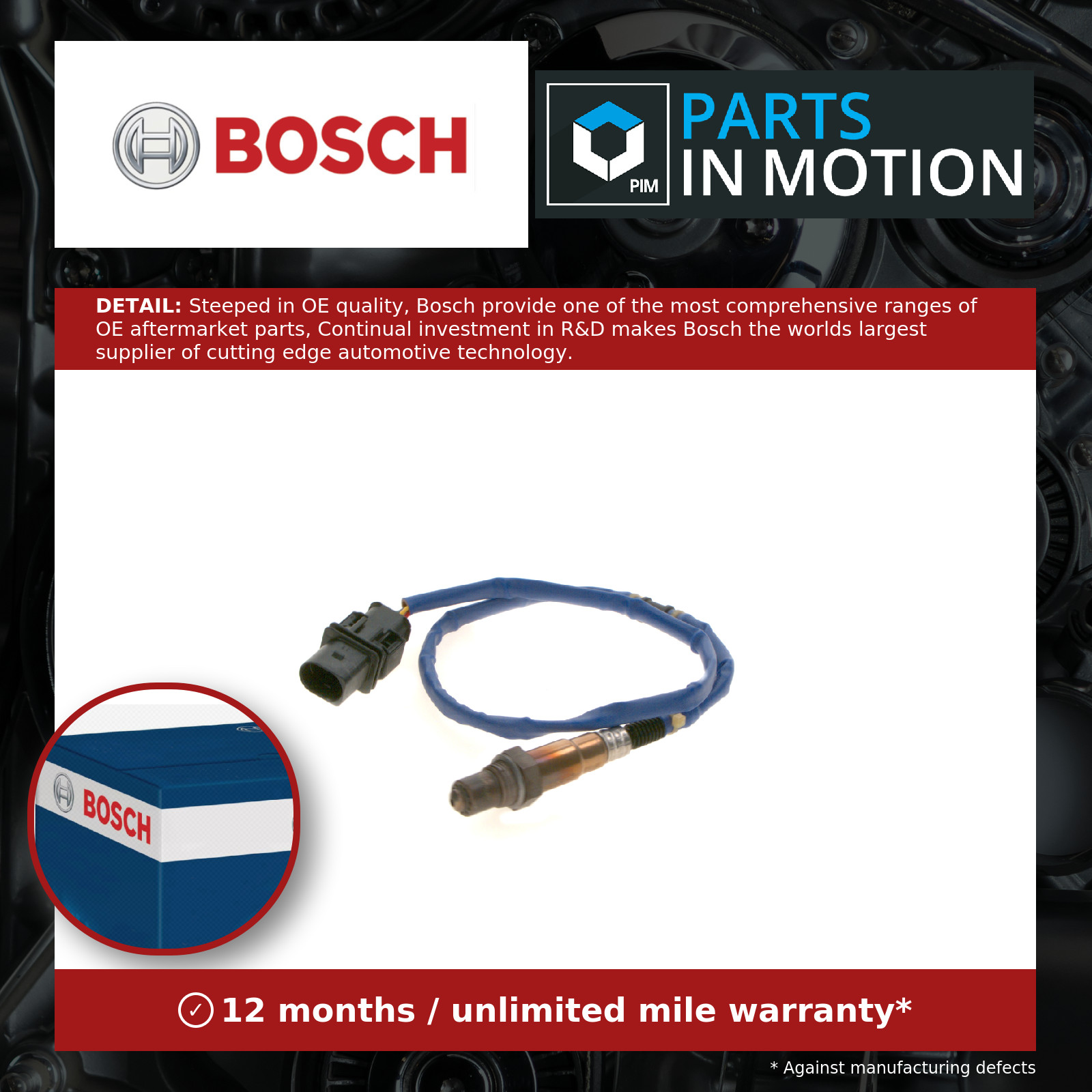 Lambda Sensor Pre Cat 0258007276 Bosch Oxygen 98760612301 98760612303 LS7276 New