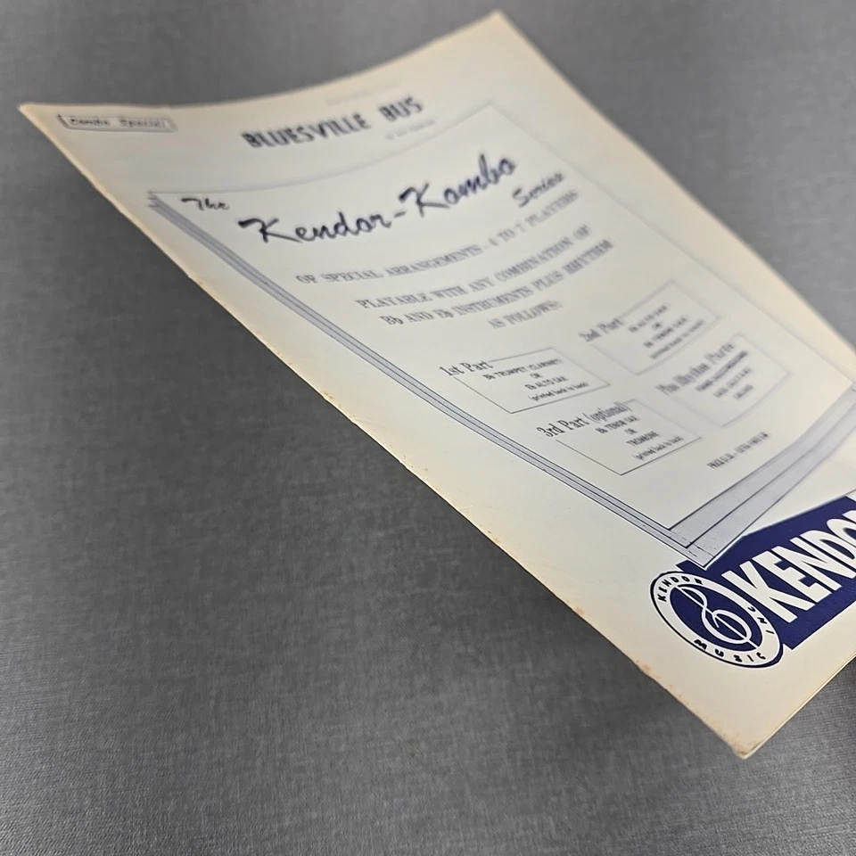 Bluesville Bus By Dedrick 1961 Kendor Kombo Series Multi Part Sheet Music - Image 3 of 4