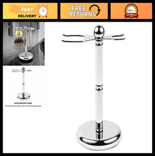 Deluxe Chrome Safety Razor  Shaving Brush Stand - Weighted Display for 25mm Kno
