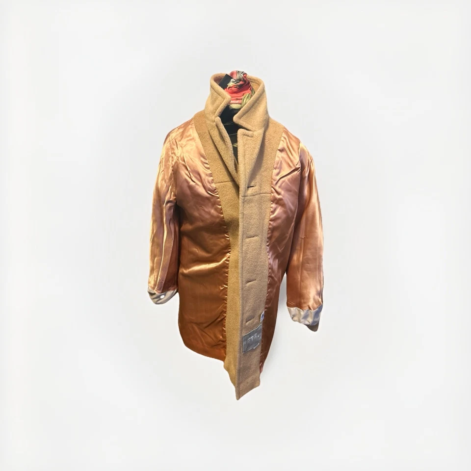 Abrigo de Lana Forstmann Vintage Años 70 80 Camel Tela 3 Botones Mujer M/L Foto 4 de 4