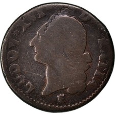 France, Louis XVI, Sol, Sol ou sou, 1784, Limoges, Cuivre, B, Gadoury:350