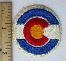 Ancien écusson vintage COLORADO US ARMY GARDE NATIONALE ÉTAT bord coupé original