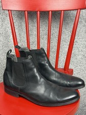 Moreshi Chelsea Boots Men Black Leather Slip On Classic Smart Casual Shoes US 13