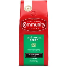 Community Coffee Café Special Decaf Medium-Dark Roast Ground 12 oz Gable Top New 10.11 per pound