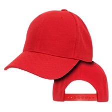 Red Youth Plain Blank Solid Adjustable Tennis Baseball Ball Cap Hat Caps Hats