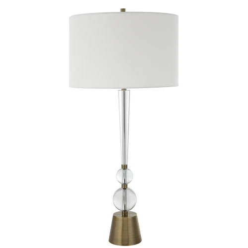 Classic Contemporary Tapered Crystal Column Table Lamp 37 in Tall Buffet - Picture 4 of 7