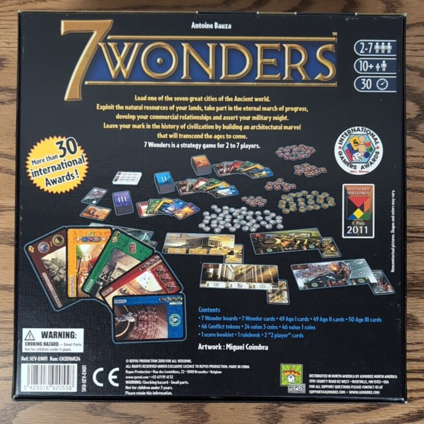 7 Wonders Seven Wonders Board Game Strategy Repos Production 2016