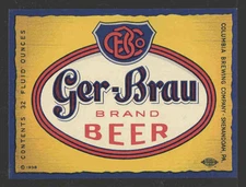 GER-BRAU BEER BOTTLE LABEL - UNUSED