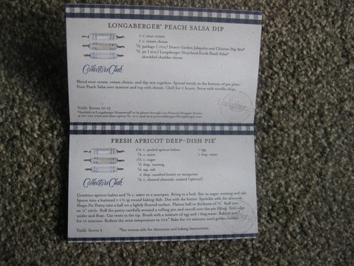 LOT OF 3 LONGABERGER RECIPE BOOK NOTECARDS SEALED AND NOTE PAD - Picture 4 of 7