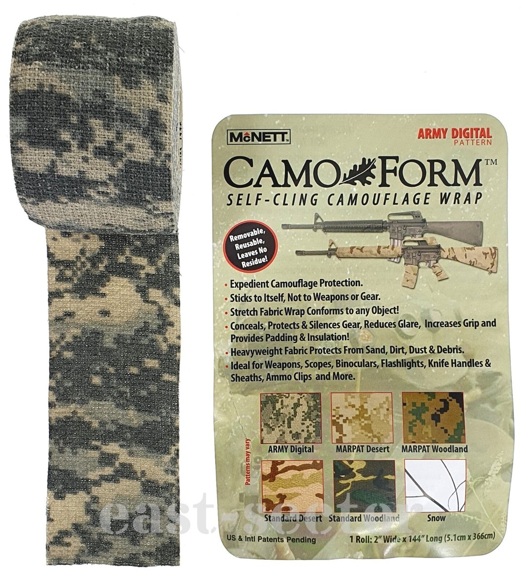McNett Army Digital Camo Wrap Autoadesivo (2 Rotoli): Mimetizza Tutto, Attrezzi, Fucili E Accessori