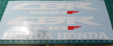 2 X WHITE  AND RED   CBR600F  VINYL DECALS  190MM X 30MM AFTERMARKET