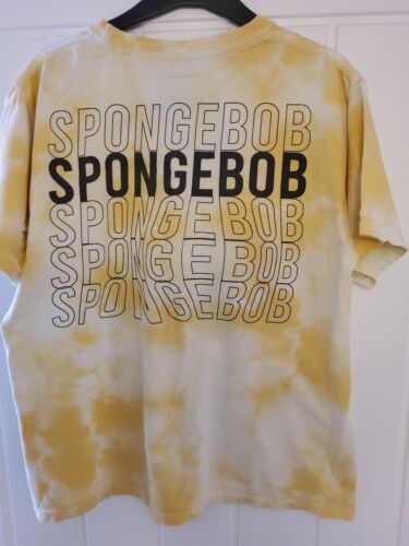 NICKELODEON Spongebob Squarepants Yellow Tie Dye T-Shirt Size Medium - Picture 3 of 4