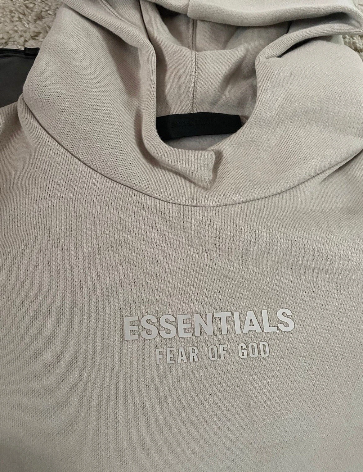 FEAR OF GOD Felpa con cappuccio Essentials paura di dio nuvola argento NUOVISSIMA