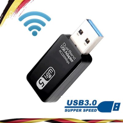 USB 3.0 Adapter 5GHz Dual Band 1200Mbps WLAN Stick für PC Laptop Windows 8/1LOVE