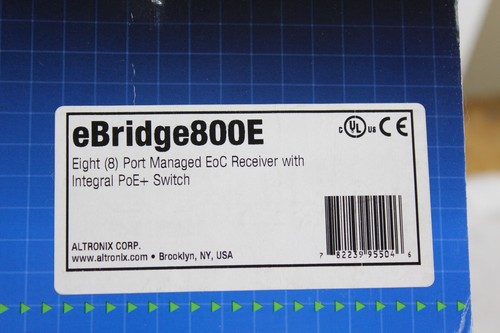 Altronix EBRIDGE800E EoC 8 Port Receiver Integrated 240W PoE/PoE+ Switch 100mbps - Afbeelding 2 van 3