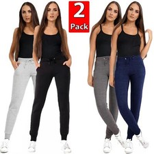 2 Pack Womens Joggers Tracksuit Bottoms Ladies Fleece Trousers Jogging Jog Pants