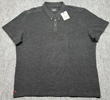 UNTUCKit Madiran Polo Shirt Mens 3XL Charcoal Gray Short Sleeve Front Pocket New