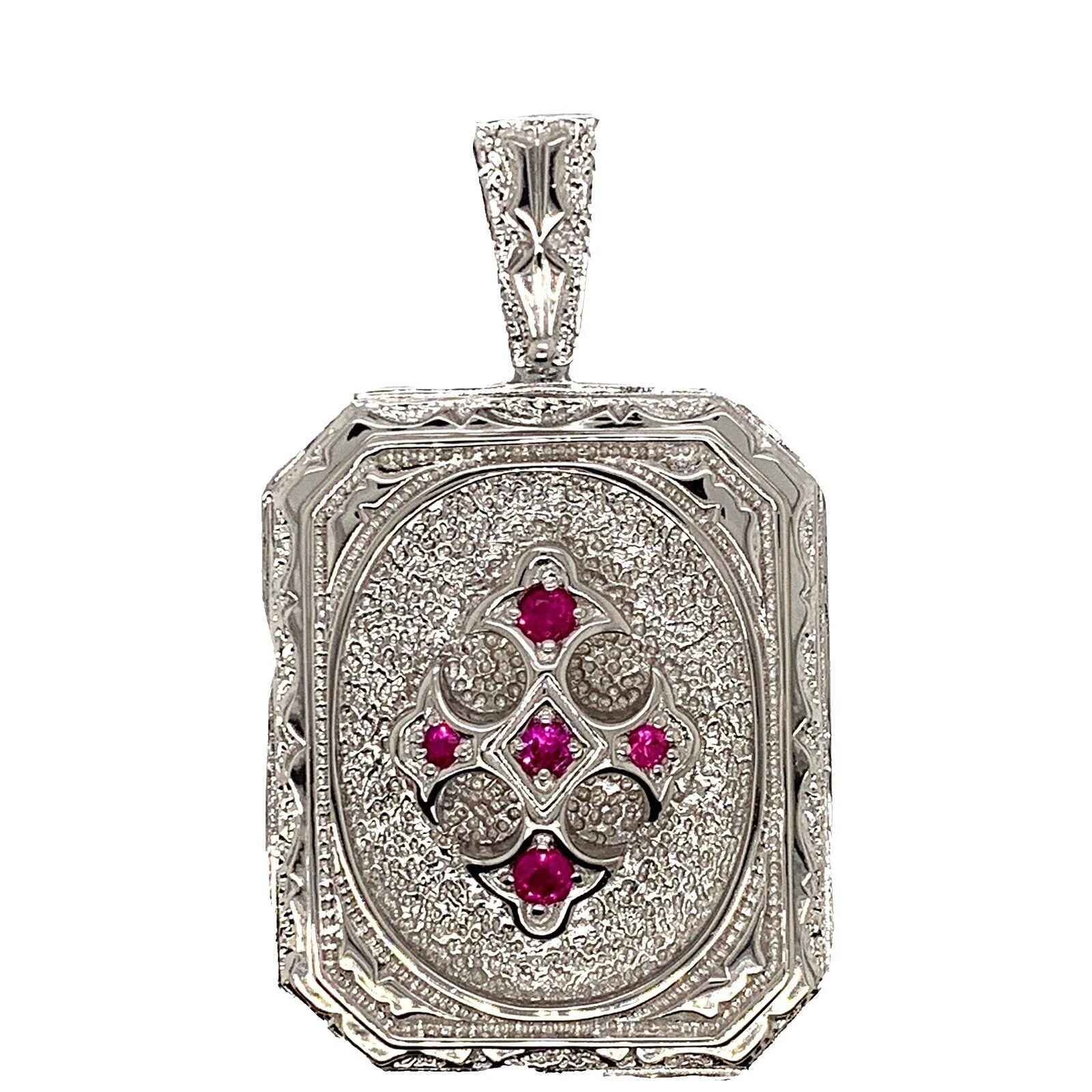 Collares y colgantes colgantes de plata de ley con rubí para hombre