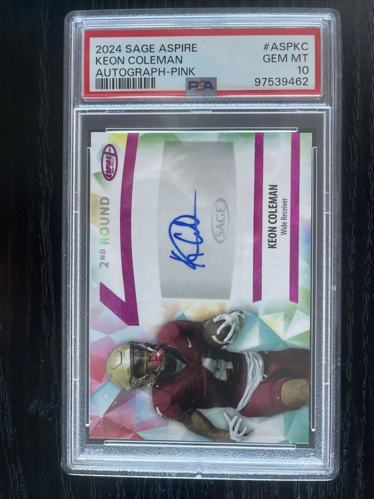 Keon Coleman Sage Aspire Autographs #ASPKC Pink