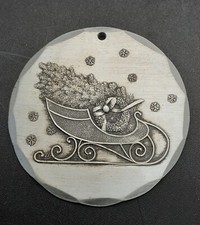 1987 Vintage WENDELL AUGUST FORGE Sleigh w/Christmas Tree Ornament