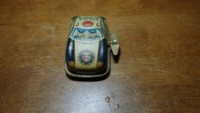 POLICE TOY TIN CAR EARLY TOY CAR WIND UP BX 4