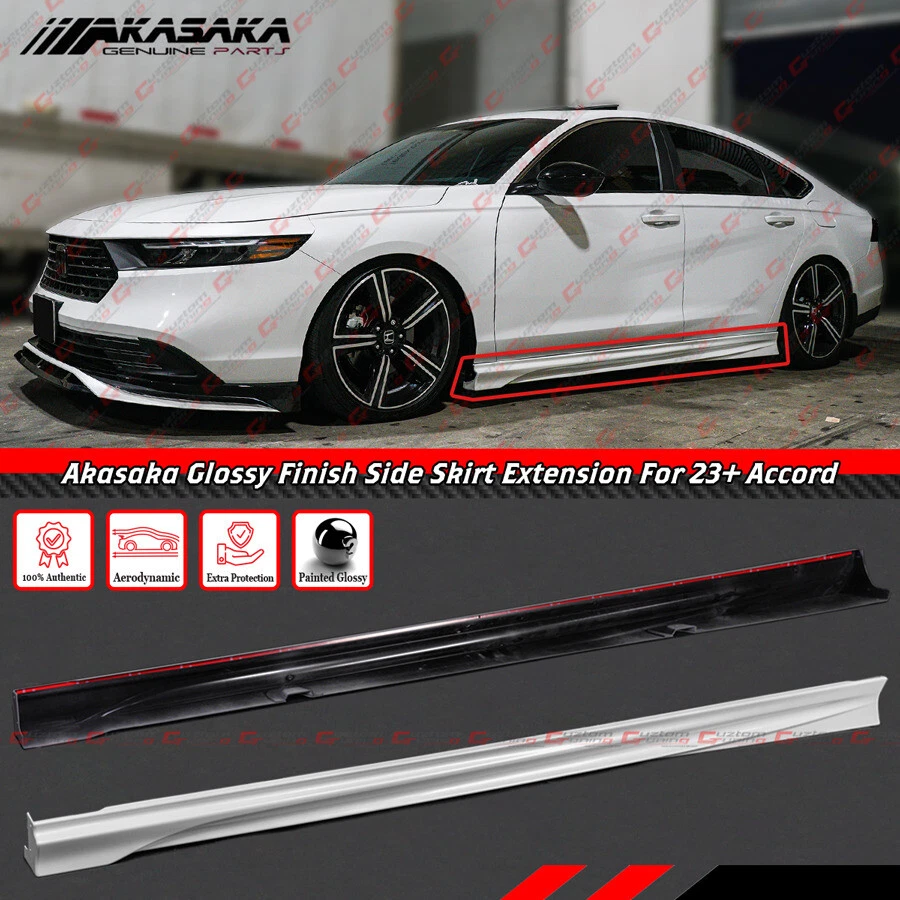 For 23-25 Honda Accord Akasaka Platinum White Pearl Add On Side Skirt Extensions - Image 2 of 4