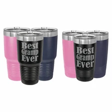 Best Gramp Ever Tumbler, Engraved Stainless Steel Travel Mug with Lid
