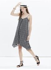 MADEWELL Silk Trapeze Cami Dress in Bloomstamp size Medium