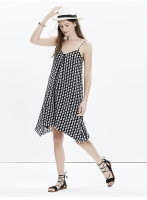madewell silk trapeze dress MADEWELL Silk Trapeze Cami Dress in Bloomstamp size Medium
