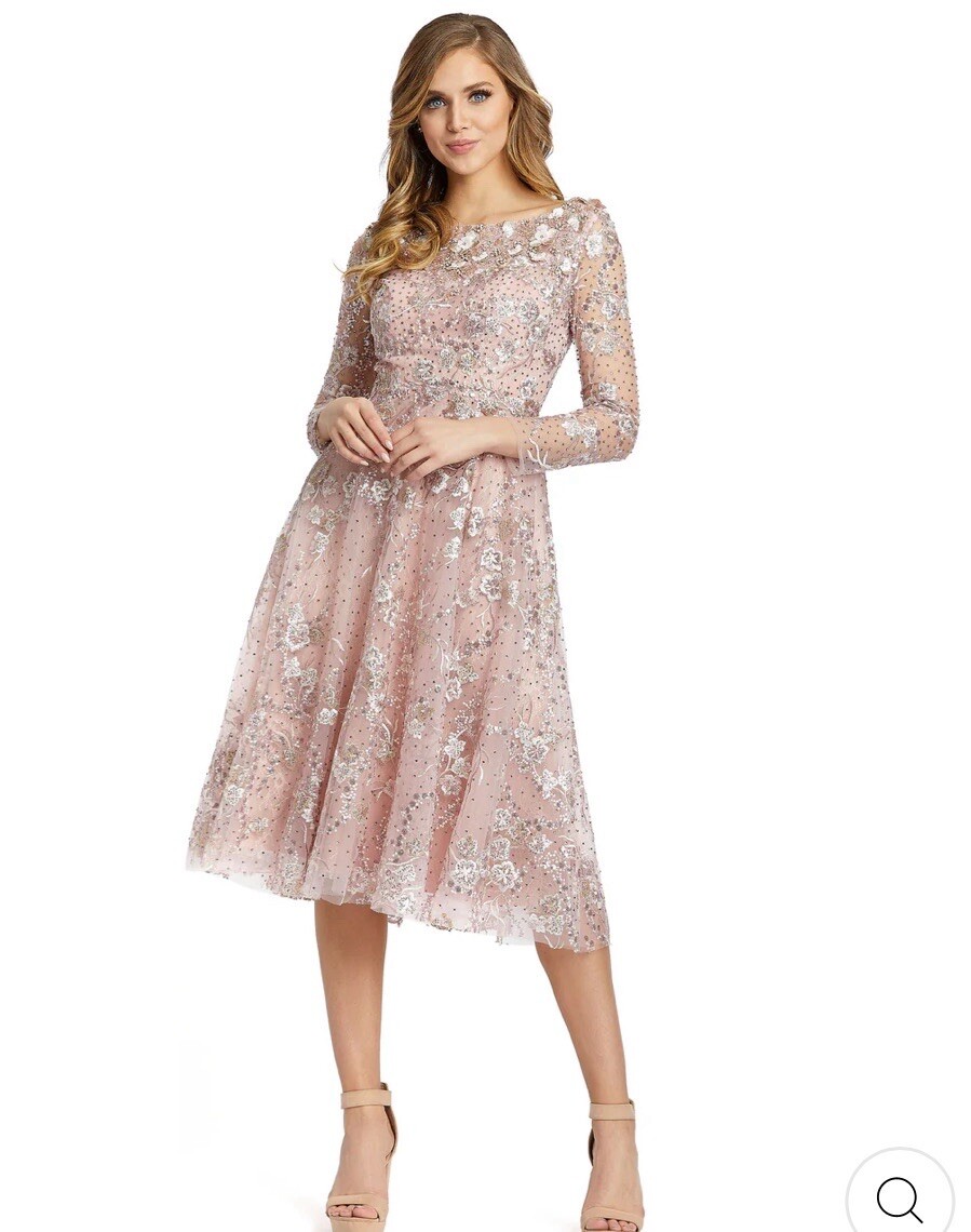 Mac Duggal EMBROIDERED ILLUSIONLONG SLEEVE A LINE, Size 10 | eBay