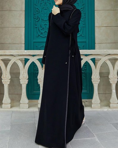 Muslim Women Dress Loose Casual Plain Color Arab Robe Islamic Lady Kaftan Abayas - Picture 24 of 47