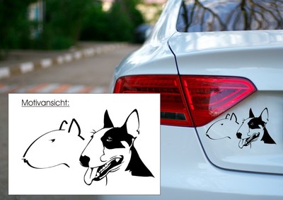 KFZ-Aufkleber,  Bullterier - Bull Terrier - Hund - Tiere - verschiedene Farben