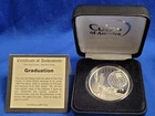 Graduation Gift Congratulations Coin 1 Troy Oz .999 Fine Silver Round Medal Grad