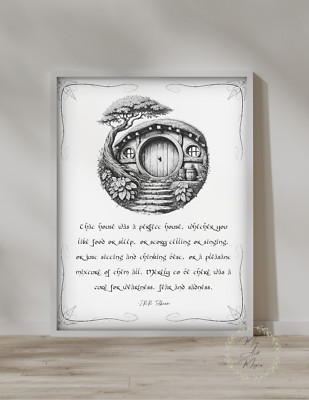 Garten-Schild „Hobbit Lives Here“ – Aus Kunstharz, Schwarz Mit Silberner Schrift, 13 X 8,5 Cm