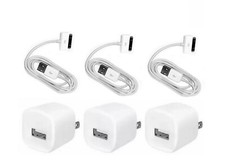 3Set Wall Charger 30 pin USB Charging Cable for iPad 1/2/3 iPod Nano 1-6 iPhone