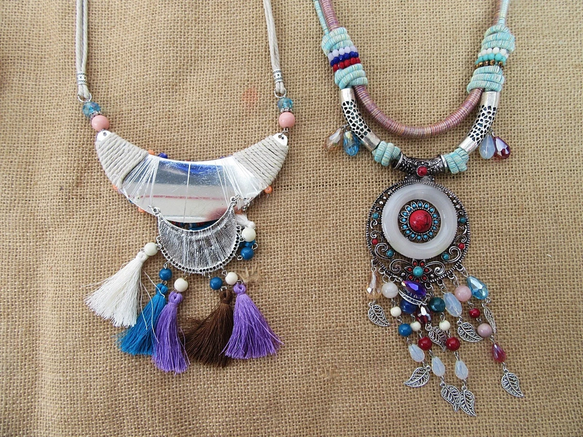 4Pcs Fashion New Tribal Boho Pattern Necklace Assorted Design eBay