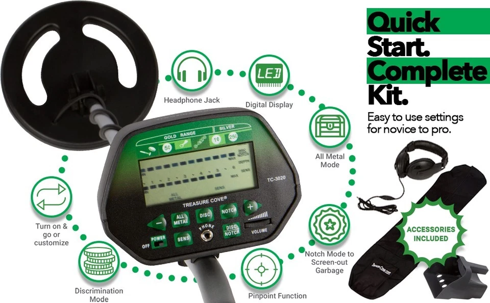 Treasure Cove металлоискатель TC-200 цифровой платиновый золотой металлоискатель набор - Изображение 2 из 2