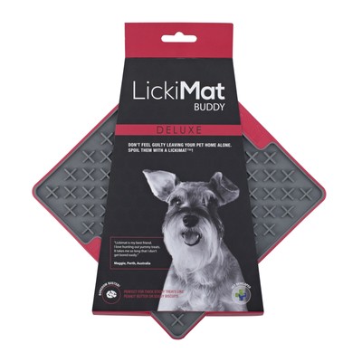 LickiMat Buddy Tuff TRP Schleckmatte für Hunde rot 20 cm Training Leckerli