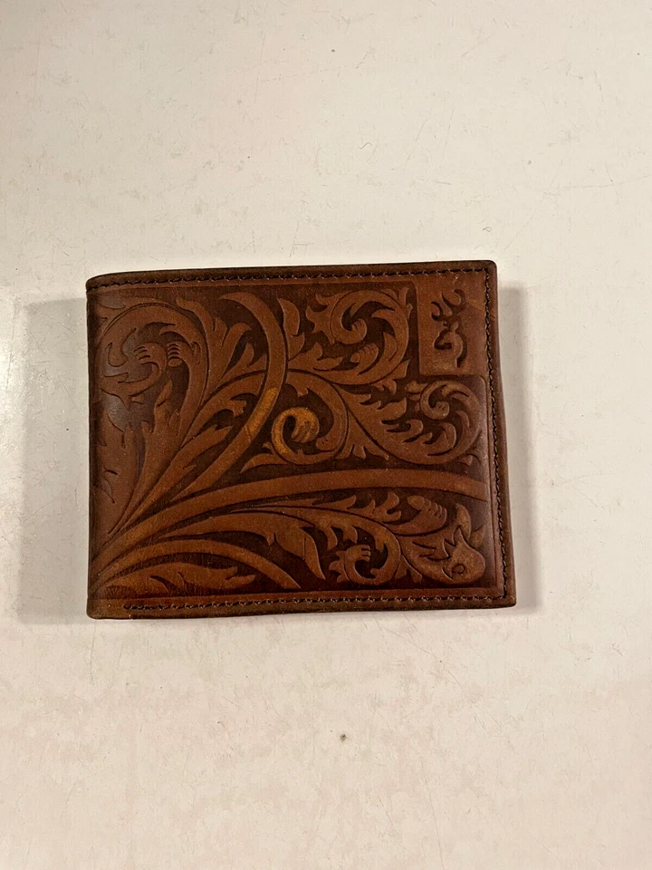 Browning Tooled Leather Men's Wallet 100% Top Grain Leather India - Image 2 of 4
