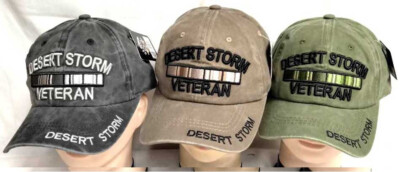DESERT STORM Veteran COTTON TWILL (BROWN KHAKI) EMBROIDERED Cap Hat LICENSED