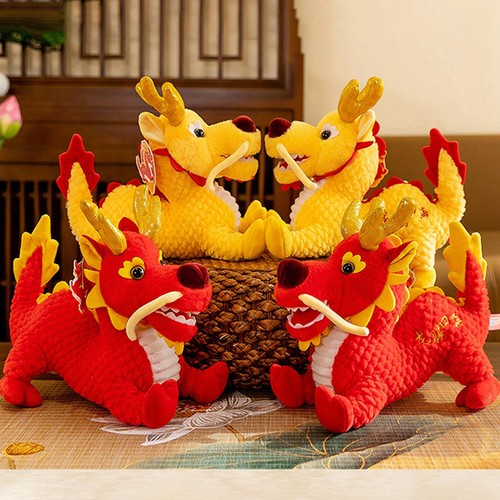 Dragon Stuffed Ornament Chinese New Year Mascot Cartoon Dragon Plush Toy Gift - Picture 5 of 16