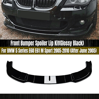 For BMW 5 Series E60 E61 M Sport 2004-10 Front Bumper Spoiler Lip Black UK