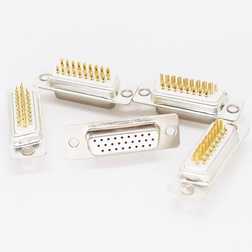 50pcs Gold Pin 26pin 3 Row D-Sub female Socket Solder Chassis Connector RS232 - Picture 3 of 5