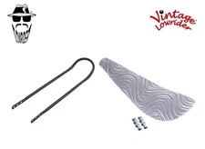 20" ORIGINAL LOWRIDER Velour Silver Banana Seat W/Black SissyBar 20" Bicycle