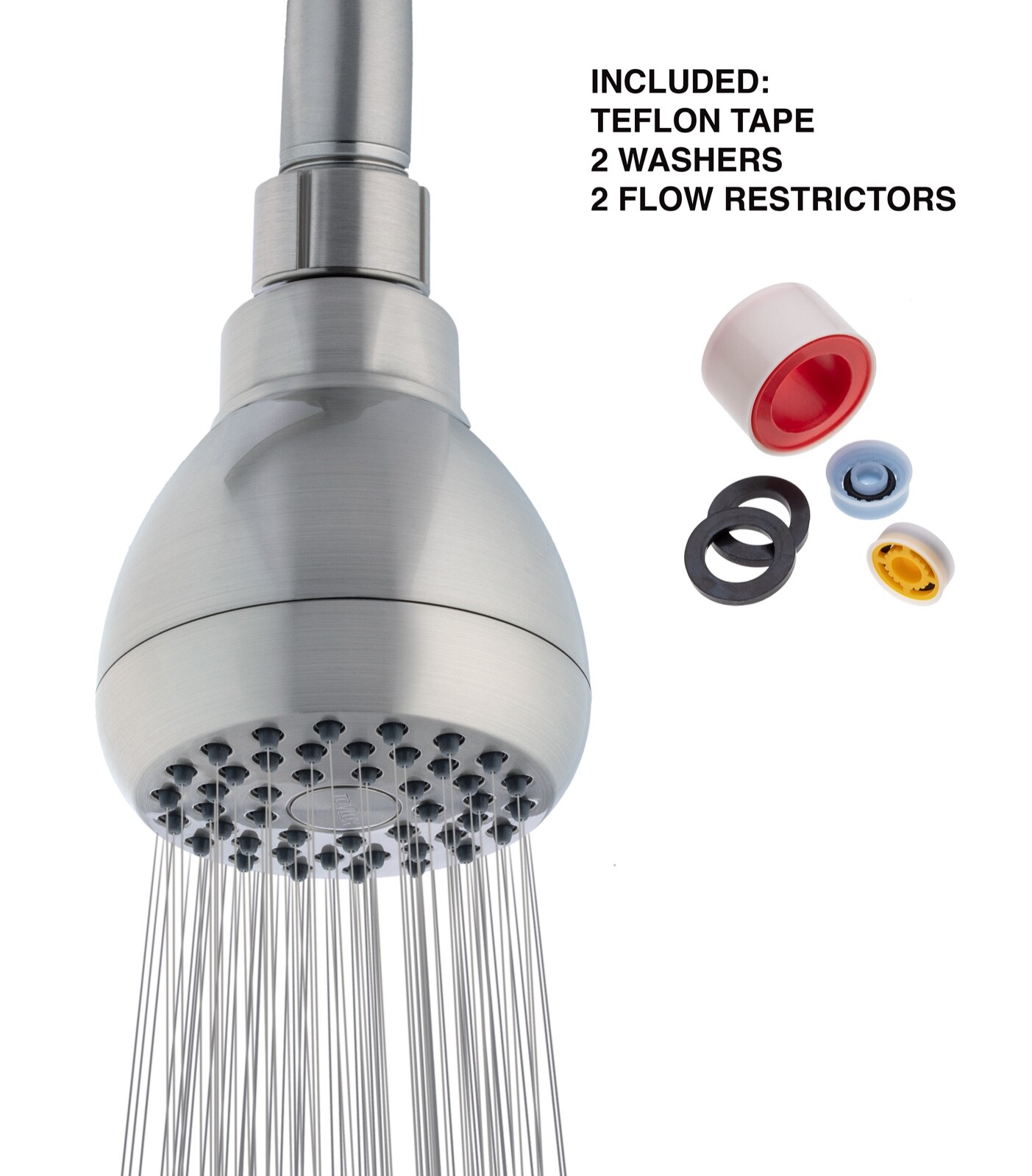 NEW 3" Shower Head, POWER High Pressured Jet, Brushed Nickel Finish - SHIPS FREE