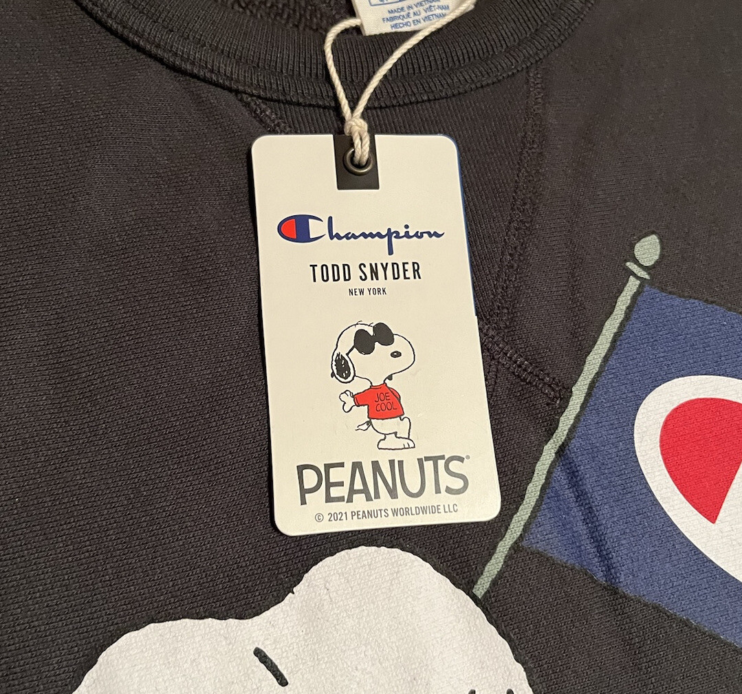 NEW MEN'S S M CHAMPION X TODD SNYDER PEANUTS SNOOPY SWEATSHIRT IN