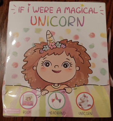 If I were A Magical Unicorn Gift Set for Girls Book Stuffed Plush Toy Headband