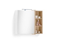Spiegelschrank Badezimmerschrank Badschrank +Beleuchtung Pidero Weiß Eichefarbig