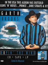 1991 Garth Brooks "Ropin' The Wind" Album Release Original Promo Print Ad